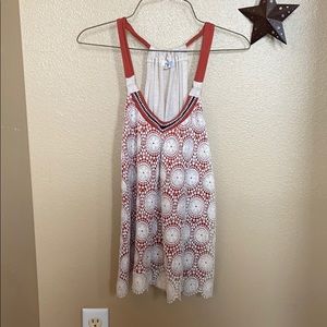 Fun tank top with crochet detailing on front